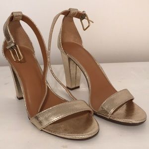 J. Crew factory golden high heels sandals